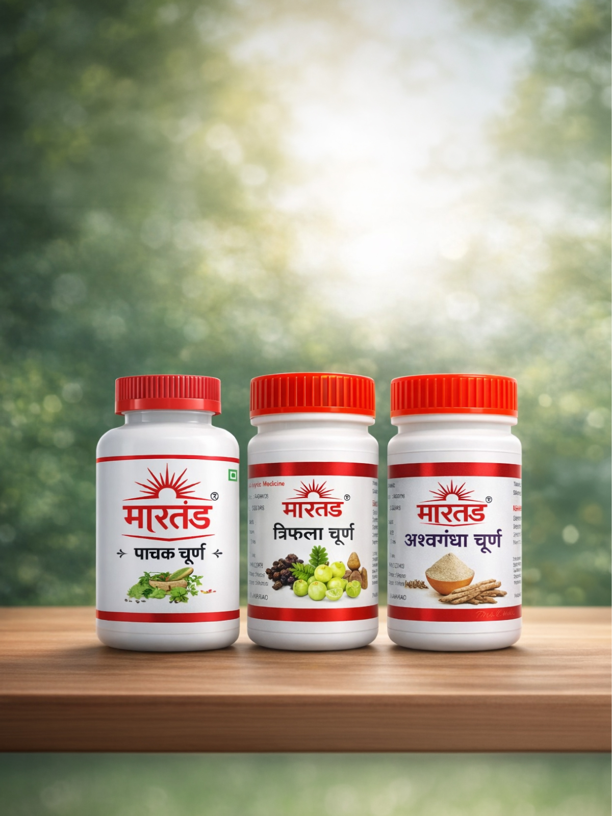 Martand Pachak Churan(500gm), Triphala Churn(100gm), & Ashwagandha(100gm)